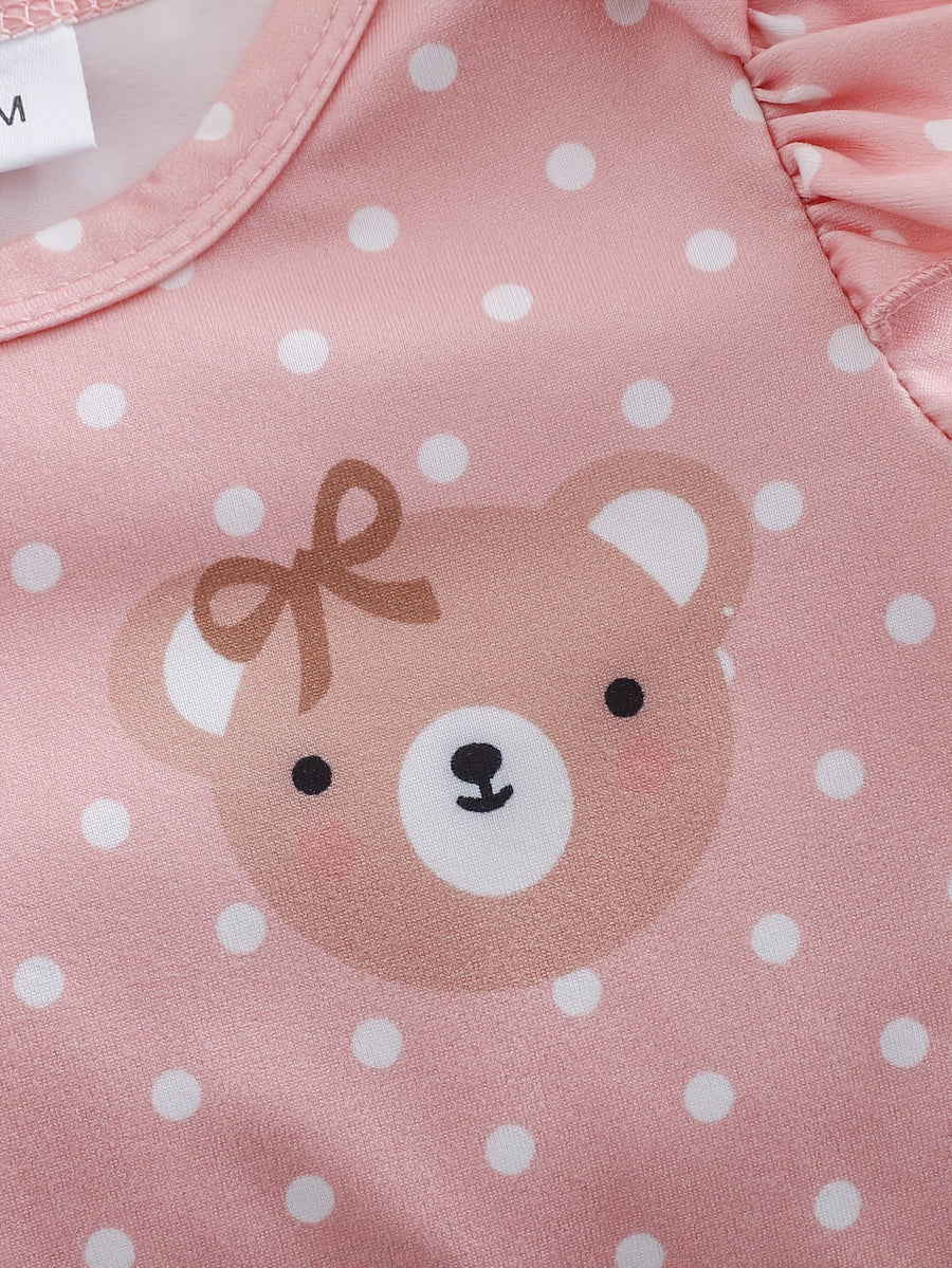 [Combi mignonne bébé fille] 3 pièces de combinaison triangulaire — Monptitlou