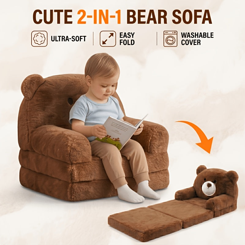 Canapé enfant 2 en 1 ourson pliable retournable — Monptitlou