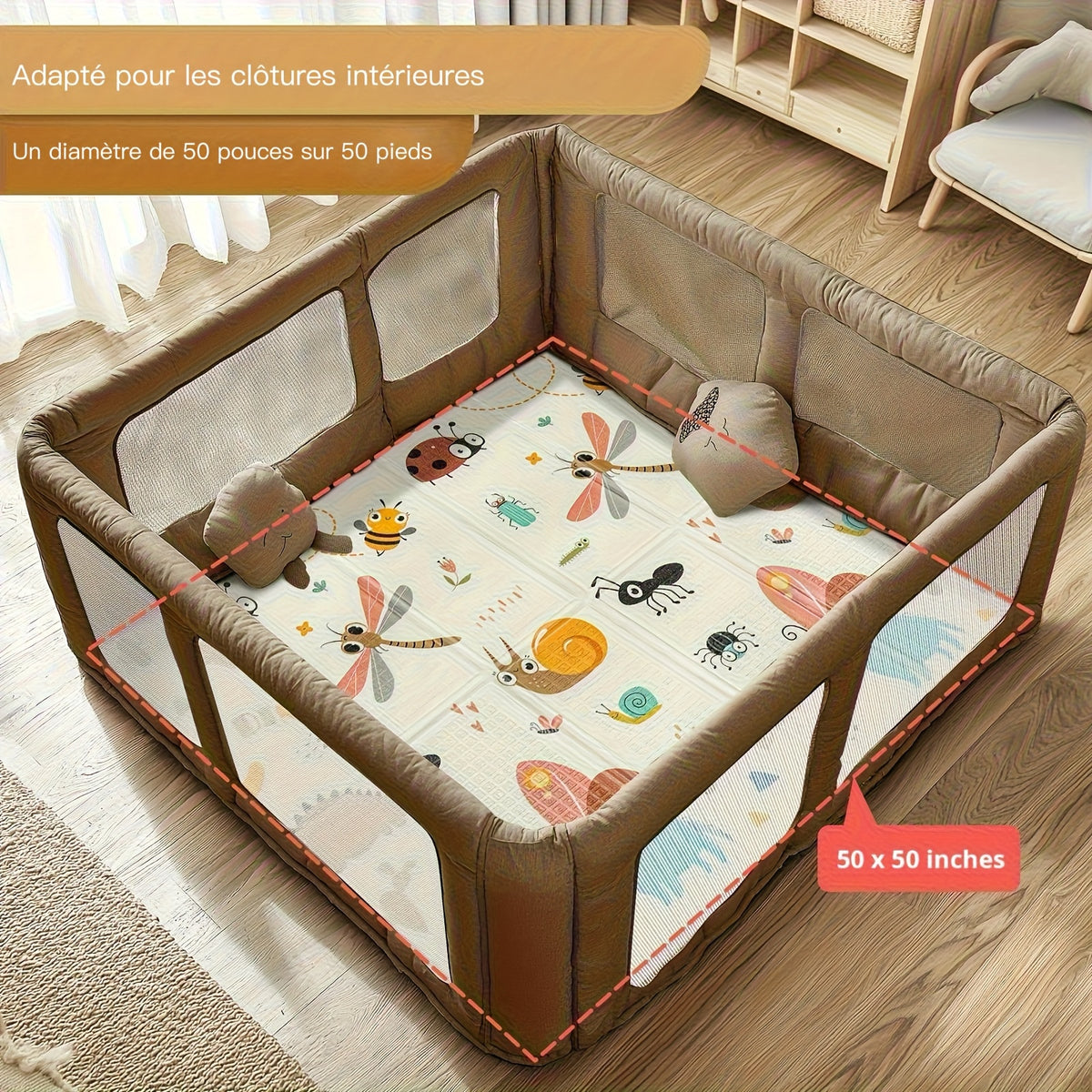 Tapis de Jeu Pliable pour Bébé avec Mousse de Sécurité — Monptitlou Image