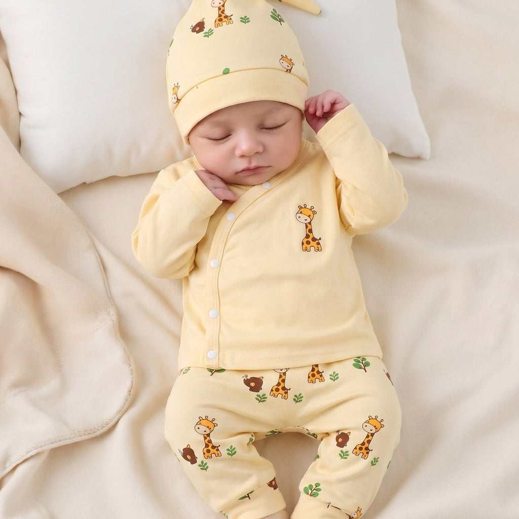 Ensemble nouveau-né pour bébé avec haut à manches longues et boutonnage — Monptitlou