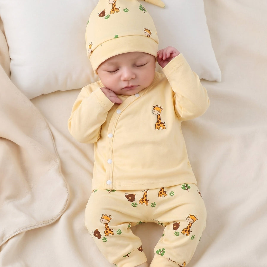 Ensemble nouveau-né pour bébé avec haut à manches longues et boutonnage — Monptitlou
