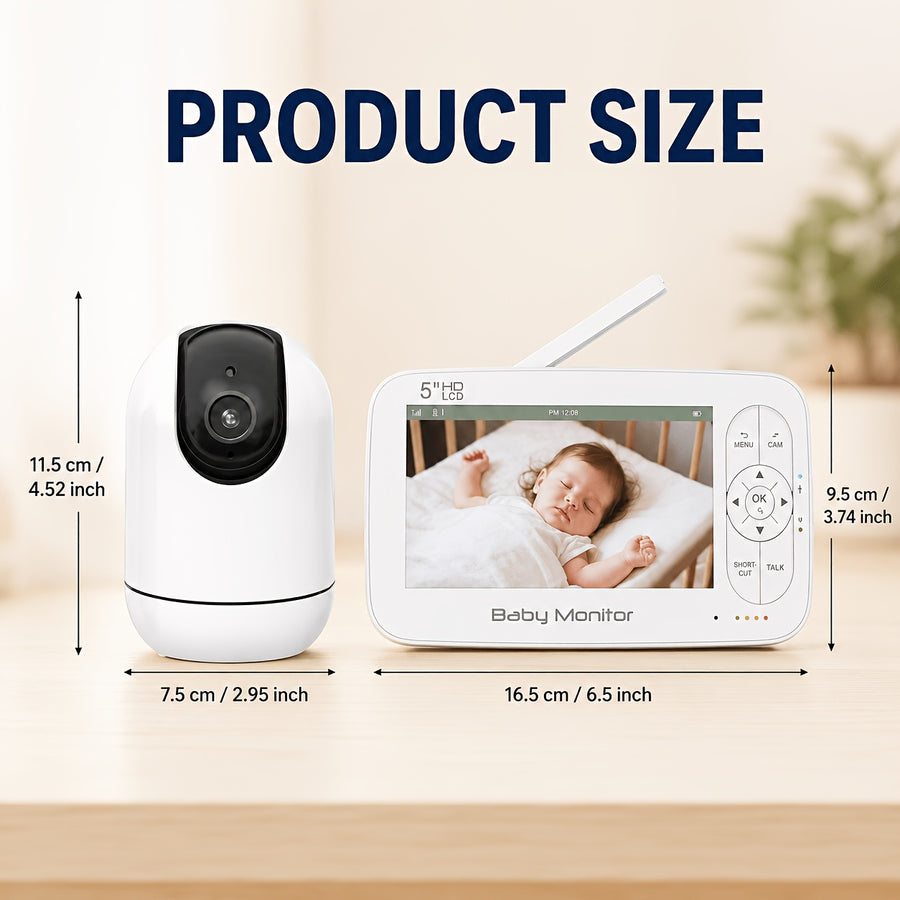Babyphone 1080P TUYA avec caméra PTZ, batterie rechargeable 5000Mah — Monptitlou