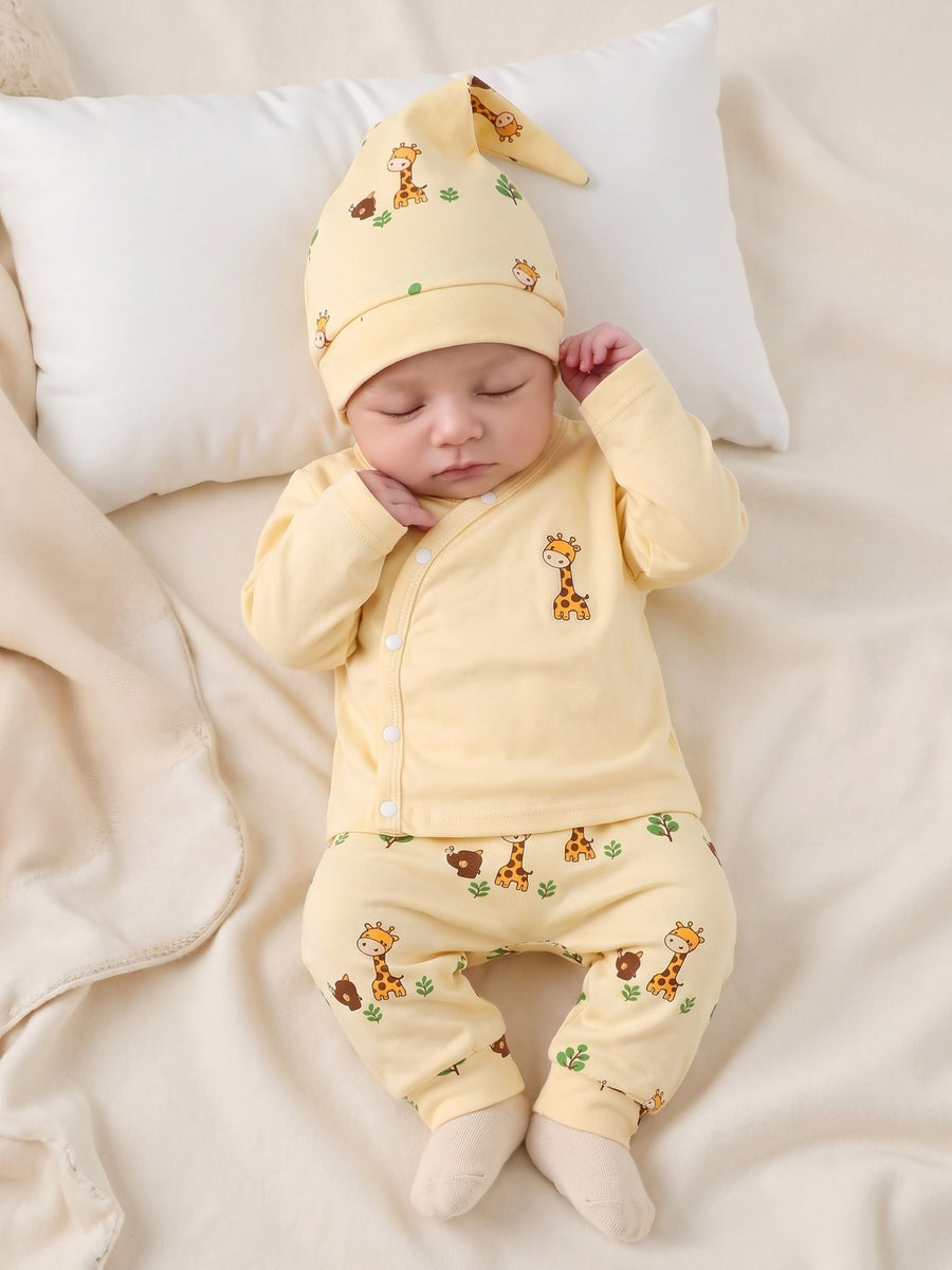 Ensemble nouveau-né pour bébé avec haut à manches longues et boutonnage — Monptitlou