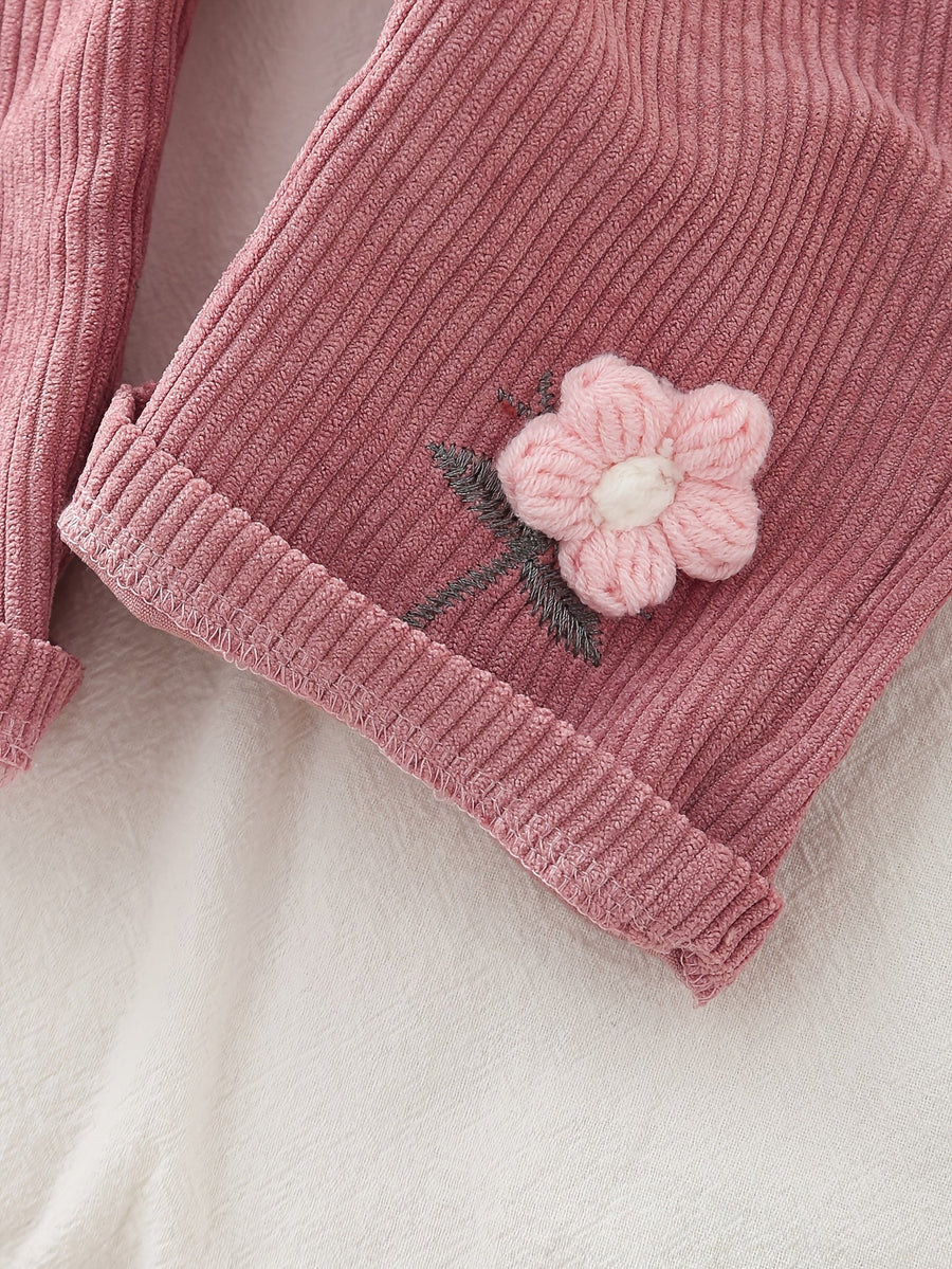 Salopette en velours côtelé pour bébé fille — Monptitlou