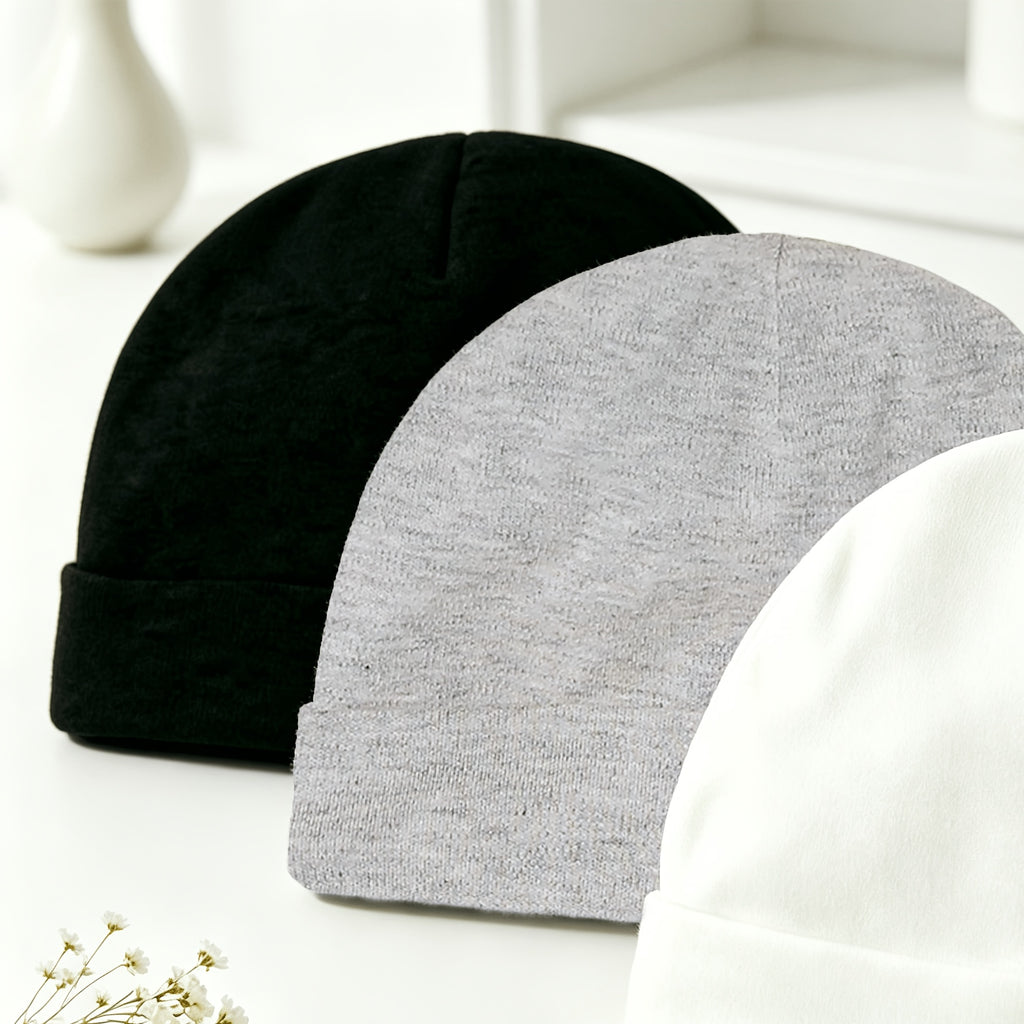 Bonnets unis pour nouveau-nés, garçons et filles, confortables — Monptitlou