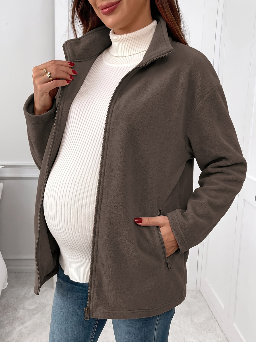 1 veste de maternité d'automne-hiver à manches longues avec fermeture — Monptitlou