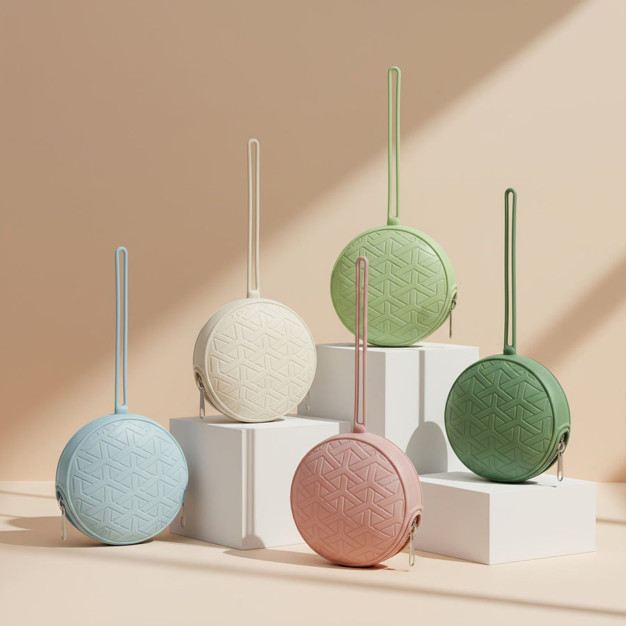 Étui à sucette en silicone rayé, pochette de rangement portable multifonctionnelle, peut contenir des anneaux de dentiti