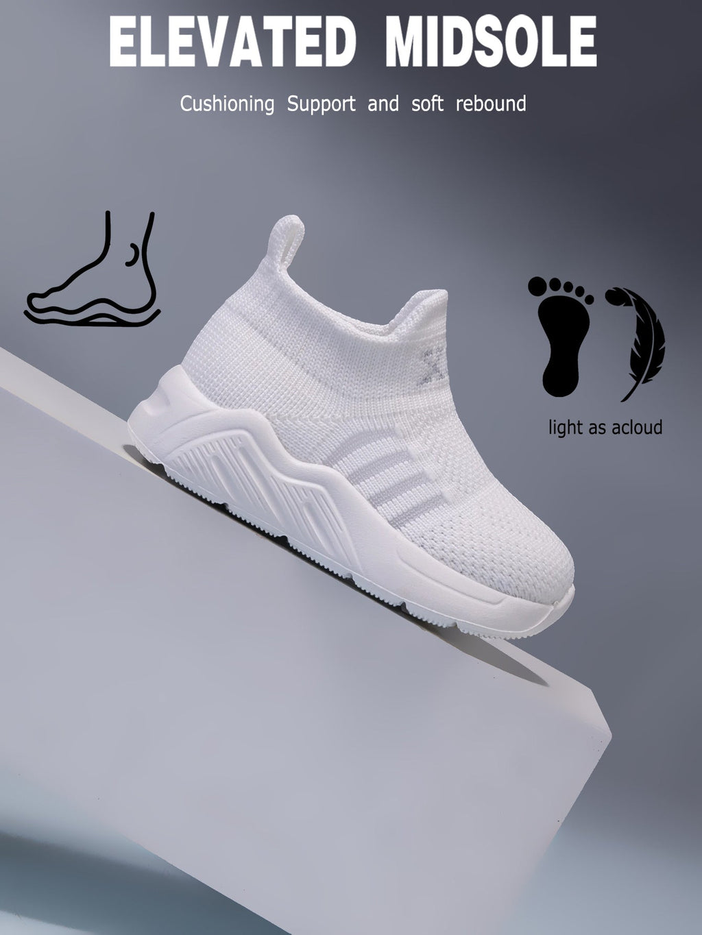 Chaussures Légères Décontractées Athlétiques, Motif Rayé et Ouverture Élastique, Légères et Respirantes, Semelle Intérie