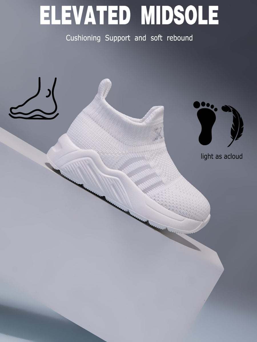 Chaussures Légères Décontractées Athlétiques, Motif Rayé et Ouverture Élastique, Légères et Respirantes, Semelle Intérie