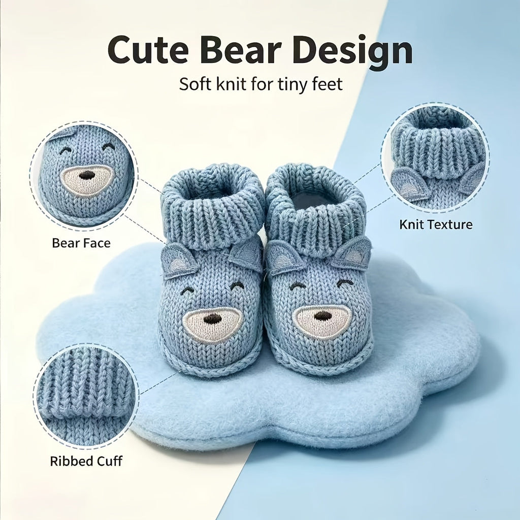 1 Paire de Chaussures pour Enfants Tricotées à la Main sur le Thème de — Monptitlou