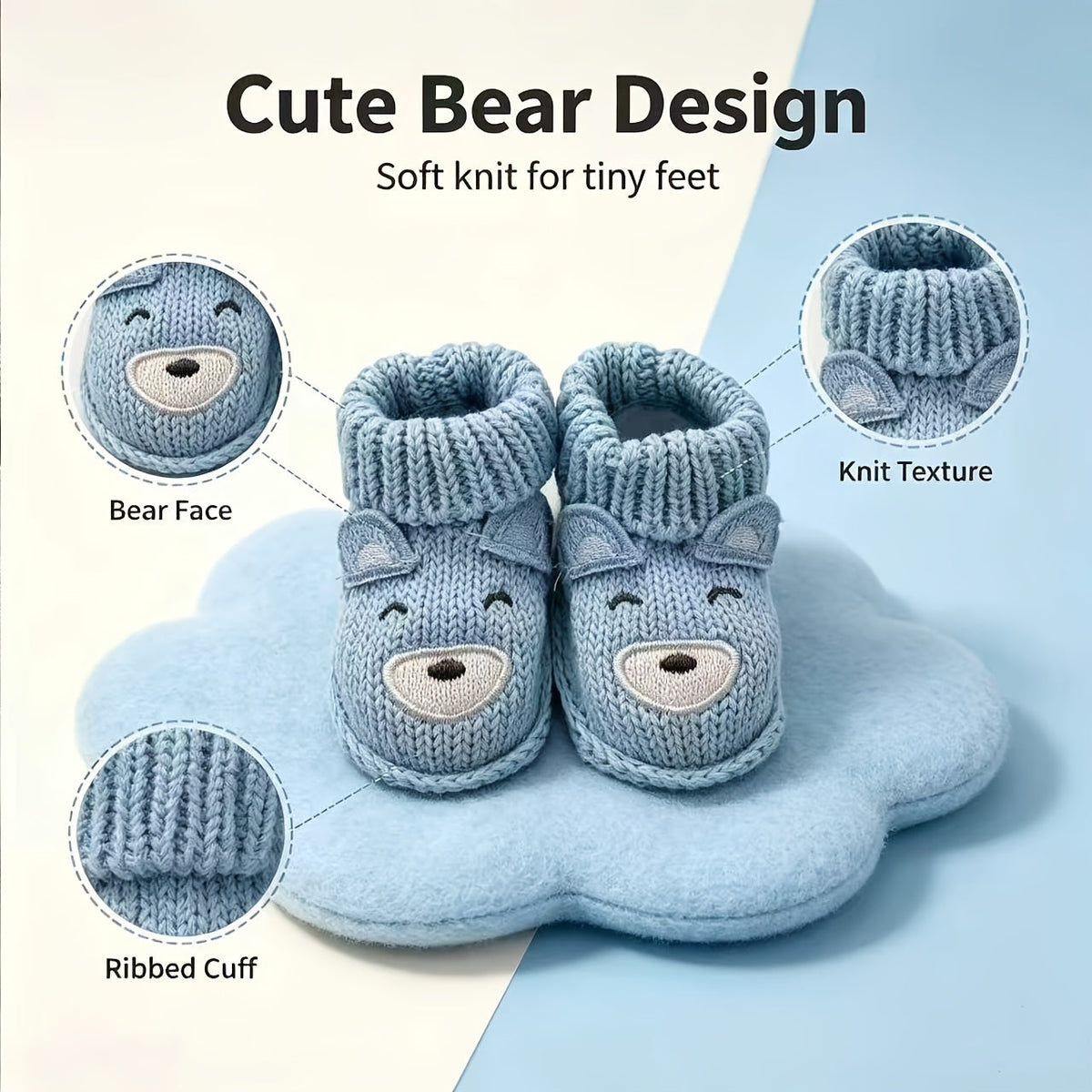 1 Paire de Chaussures pour Enfants Tricotées à la Main sur le Thème de — Monptitlou Image