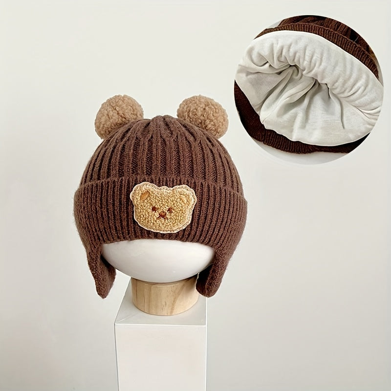 Bonnet Épaissi Adorable sur le Thème de l'Ours pour Garçons et Filles — Monptitlou Image