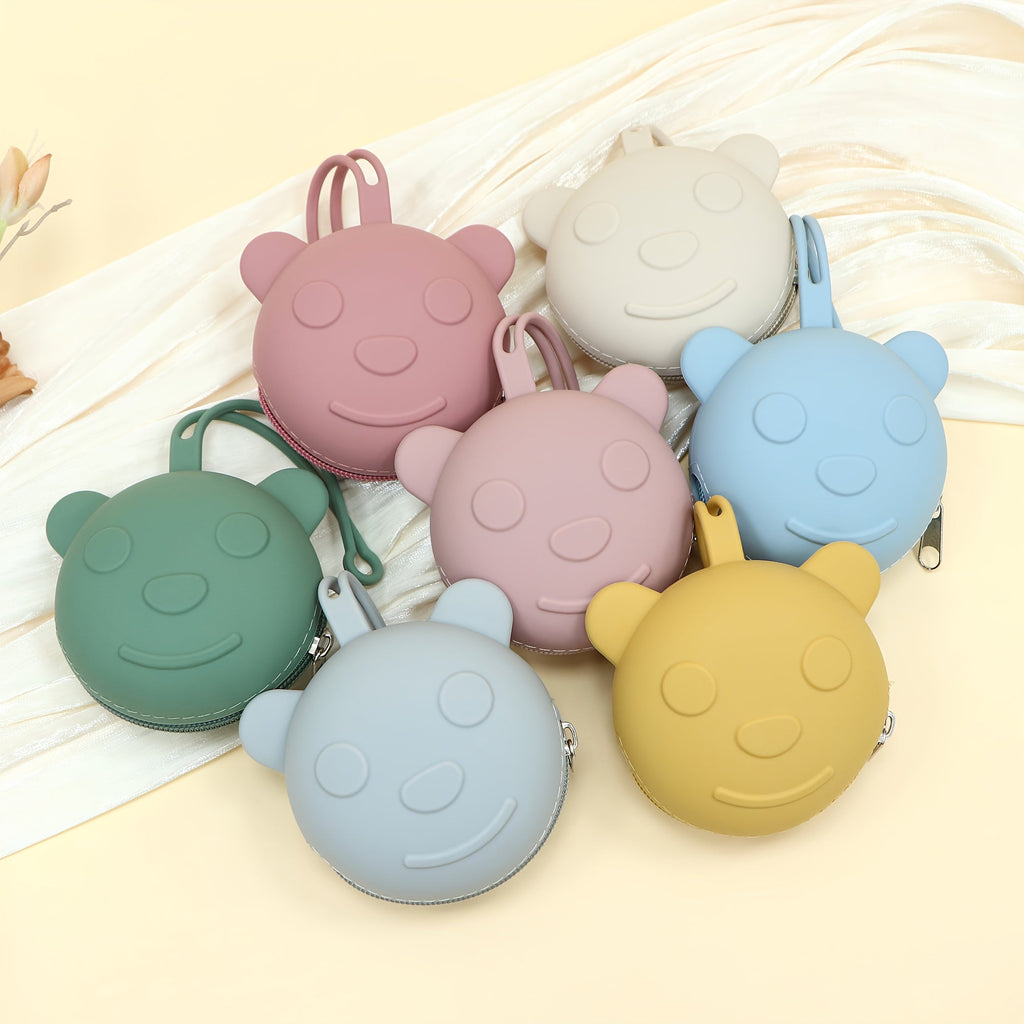 Boîte de rangement pour tétine bébé, sac de voyage portable ours — Monptitlou