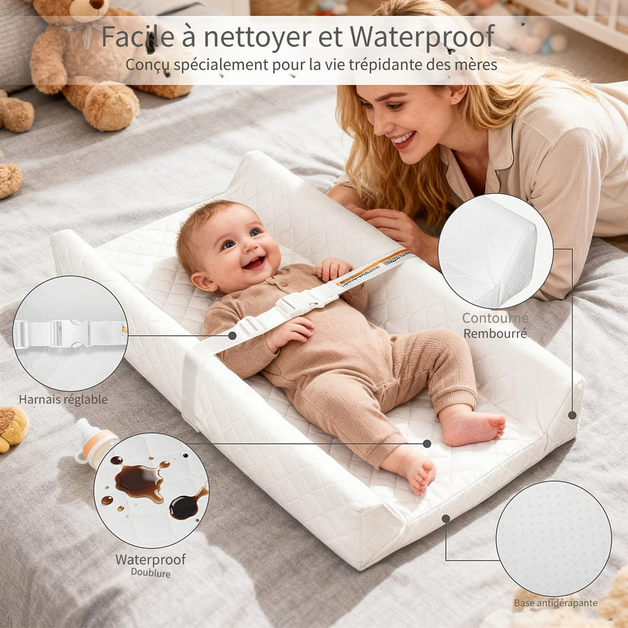 Matelas à langer pour bébé, tapis à langer antidérapant et lavable avec — Monptitlou
