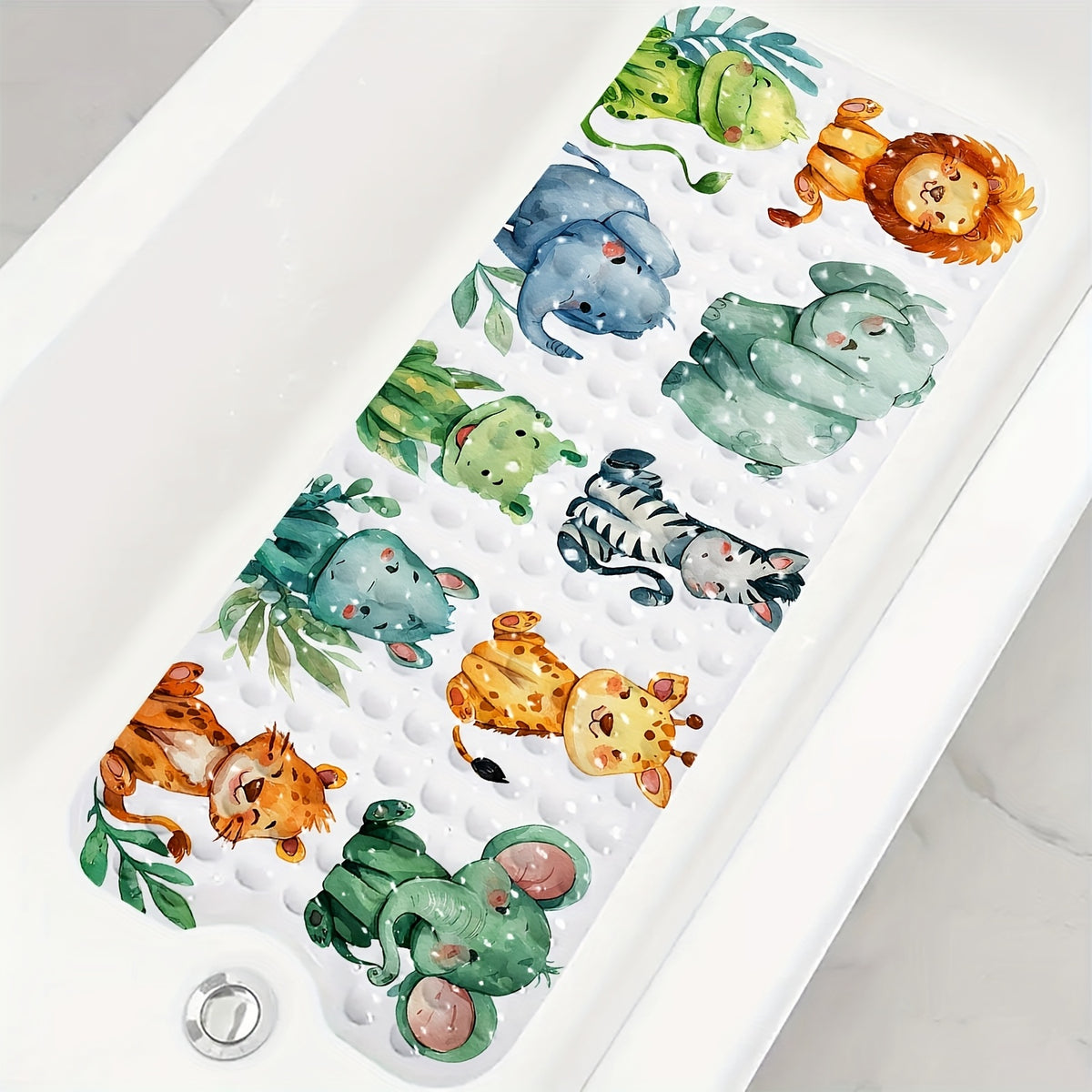 1 Tapis de Baignoire pour Salle de Bain — Motif Animaux Cartoon — Monptitlou Image
