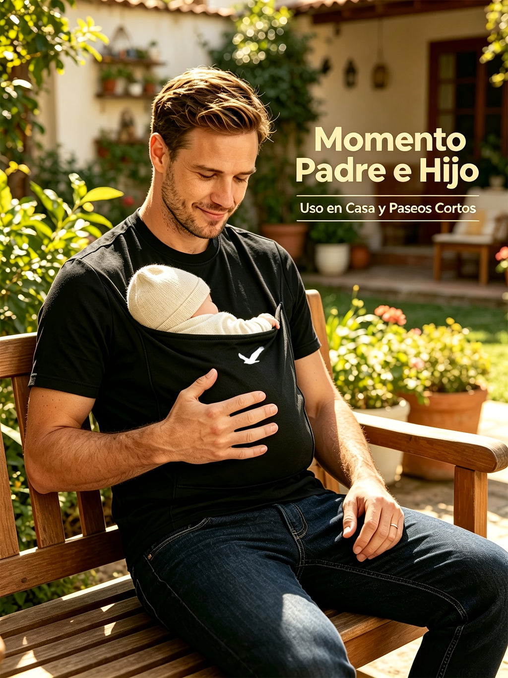 Nouveau ensemble 2 pièces pour homme avec poche de kangourou pour bébé — Monptitlou