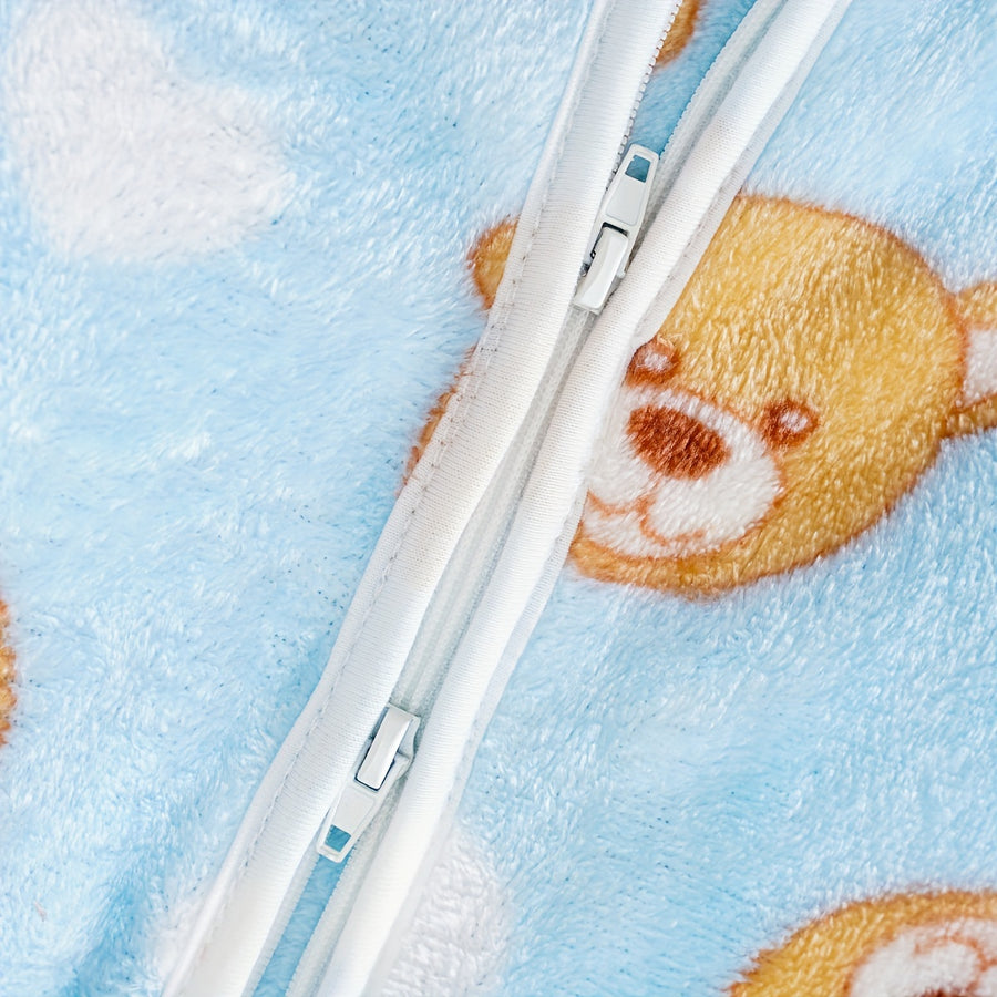Bébé Ours Cœur Manches Longues Flanelle Polaire Fermeture Éclair Double — Monptitlou