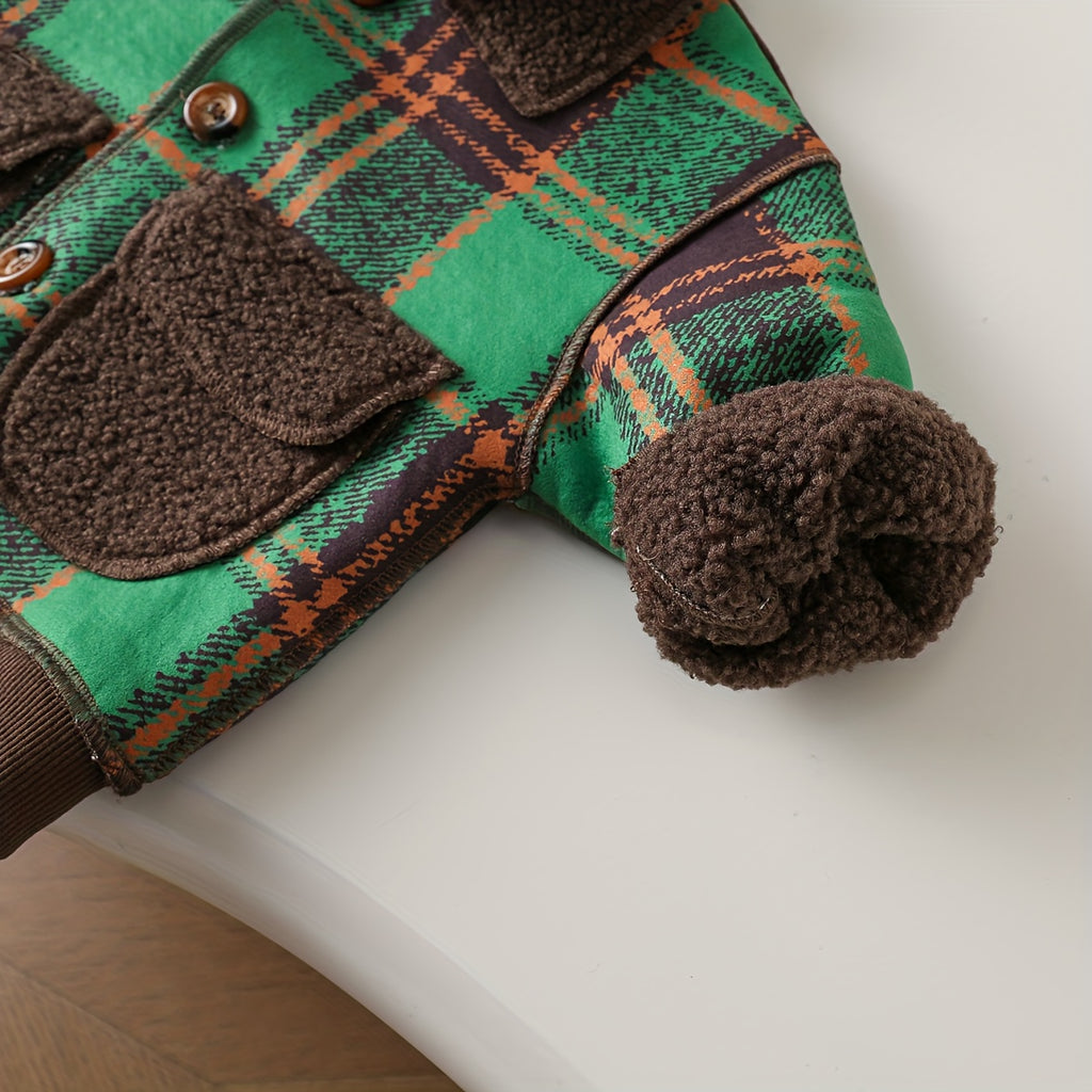 Veste à Revers Classique Unisexe pour Bébé à Carreaux pour — Monptitlou