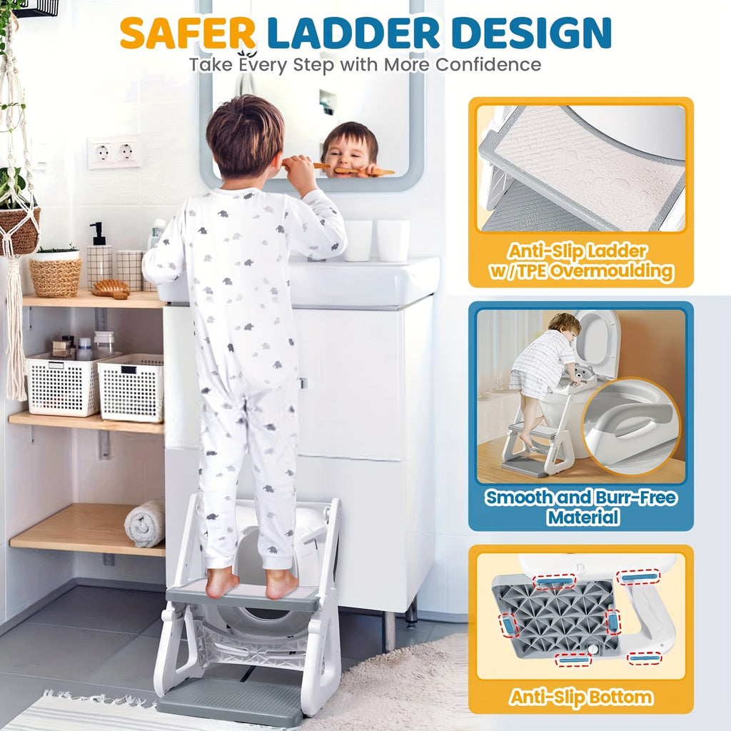 Siège de toilette double usage avec marchepied conçu pour les — Monptitlou