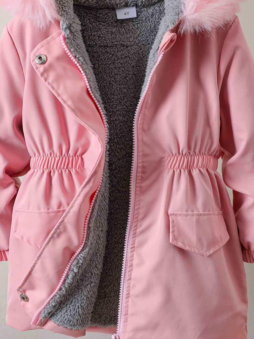 Manteau long à capuche doublé pour filles, automne hiver, décontracté