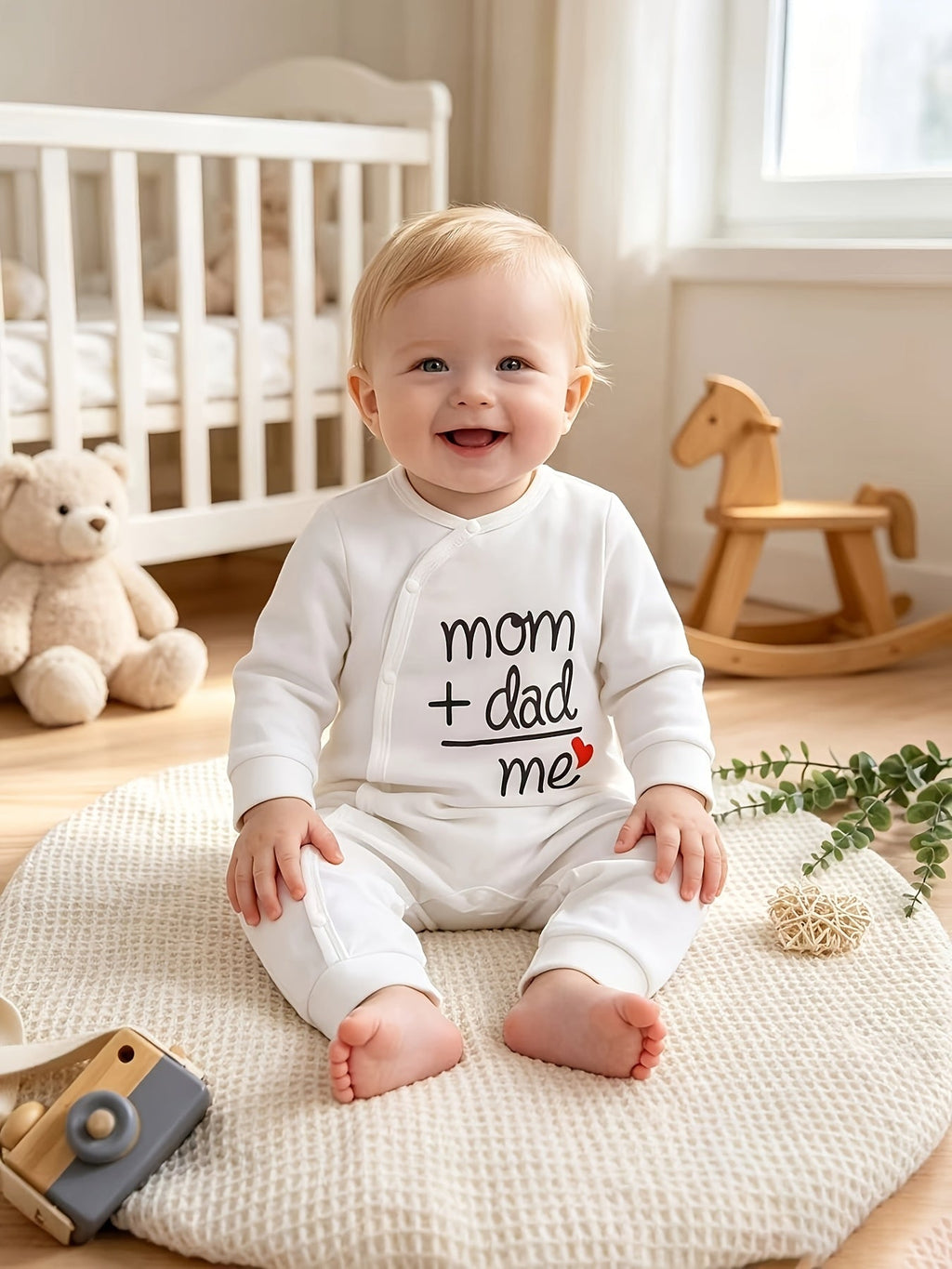 Body bébé manches longues à col incliné et imprimé lettré, grenouillère, combinaison rampante pour nouveau-né, pyjama un
