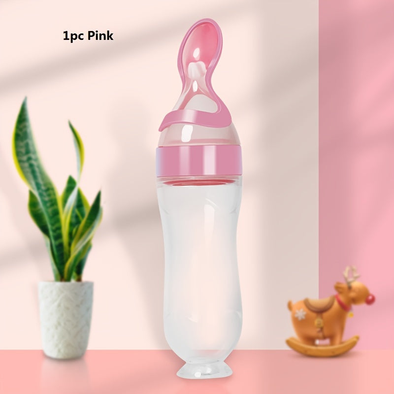 Tétine d'alimentation pour bébé en silicone avec cuillère et ventouse — Monptitlou Image