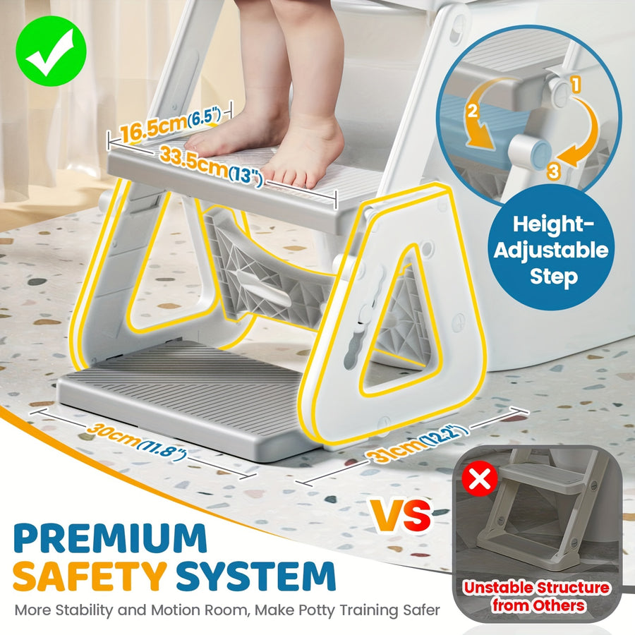 Siège de toilette double usage avec marchepied conçu pour les — Monptitlou