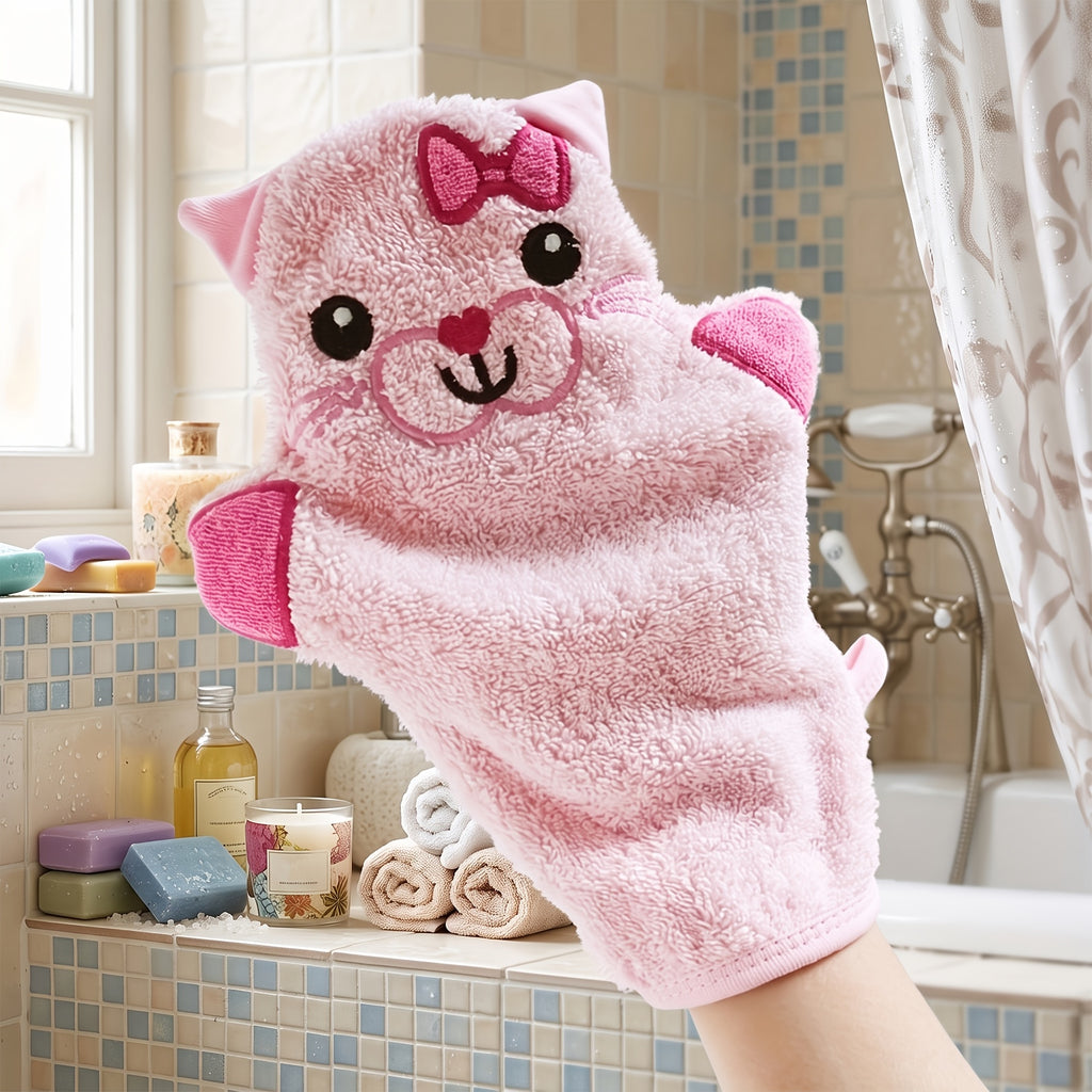 Gants de bain pour bébé à motif animal brodé, 5 styles — Monptitlou