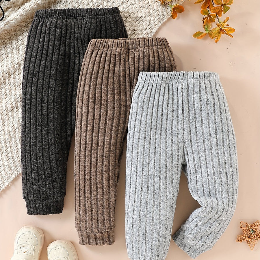 Leggings pour bébé garçon automne hiver ensemble 3 pièces à rayures — Monptitlou