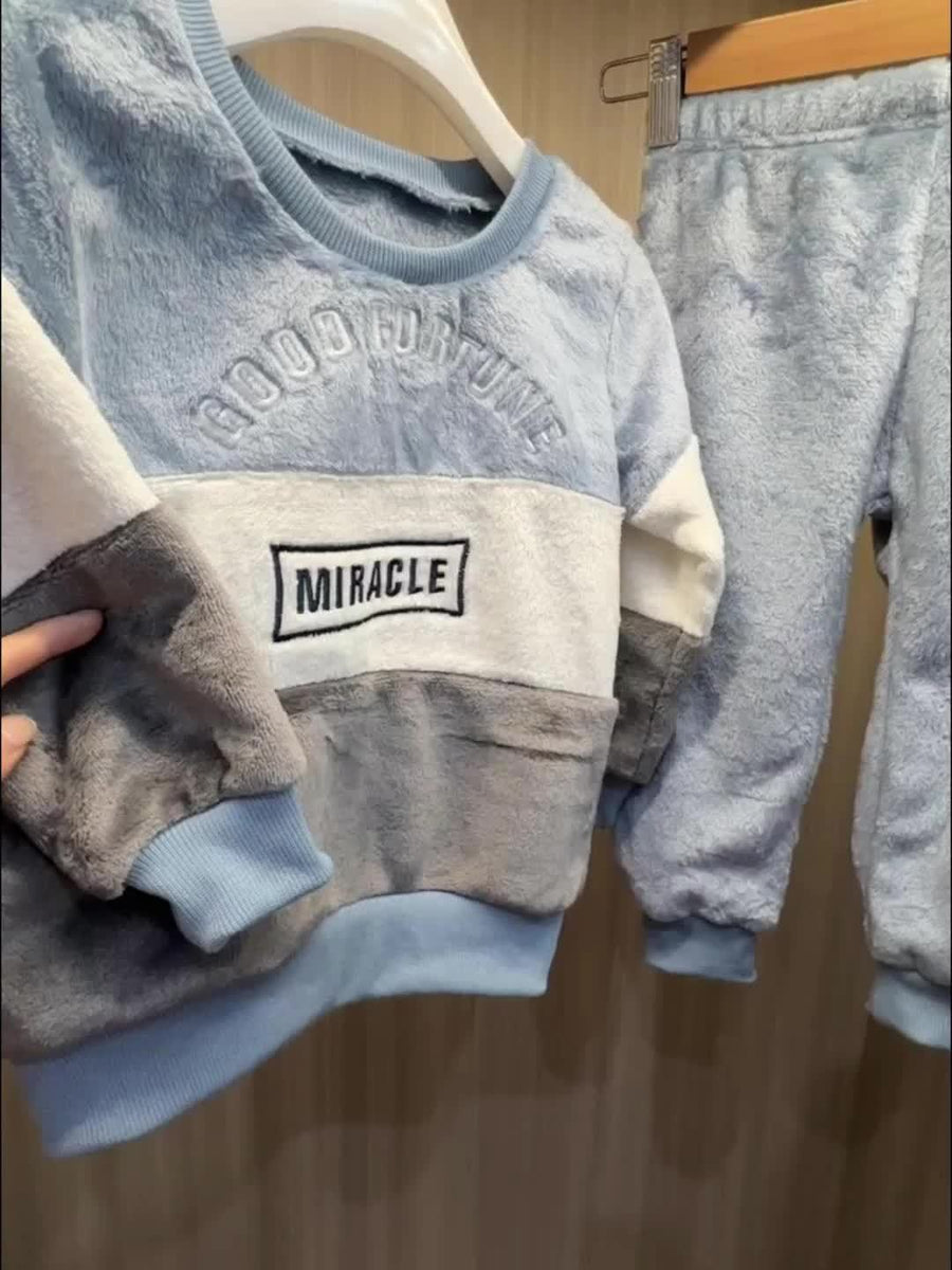 Ensemble hiver garçon, pantalon long chaud épais pour bébés et jeunes — Monptitlou