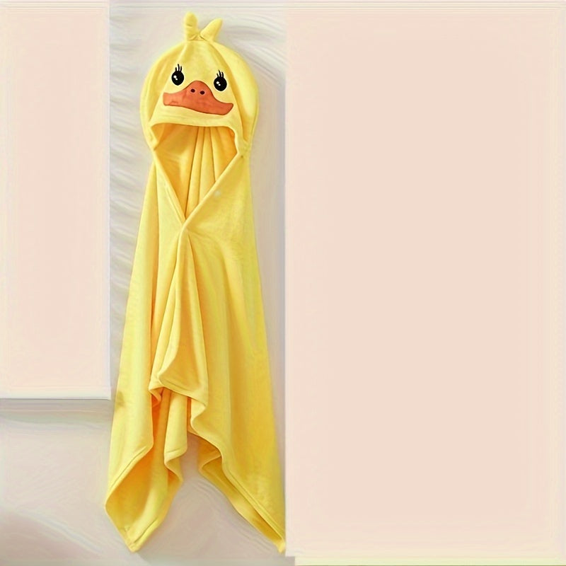 Une serviette de bain canard jaune en polaire corail pour bébés et — Monptitlou