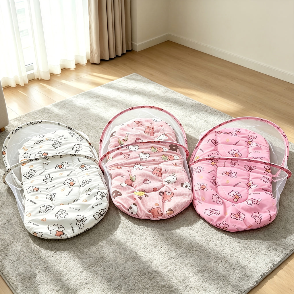 Lit Pliant Anti-Moustique pour Bébé avec Petit Coussin — Monptitlou