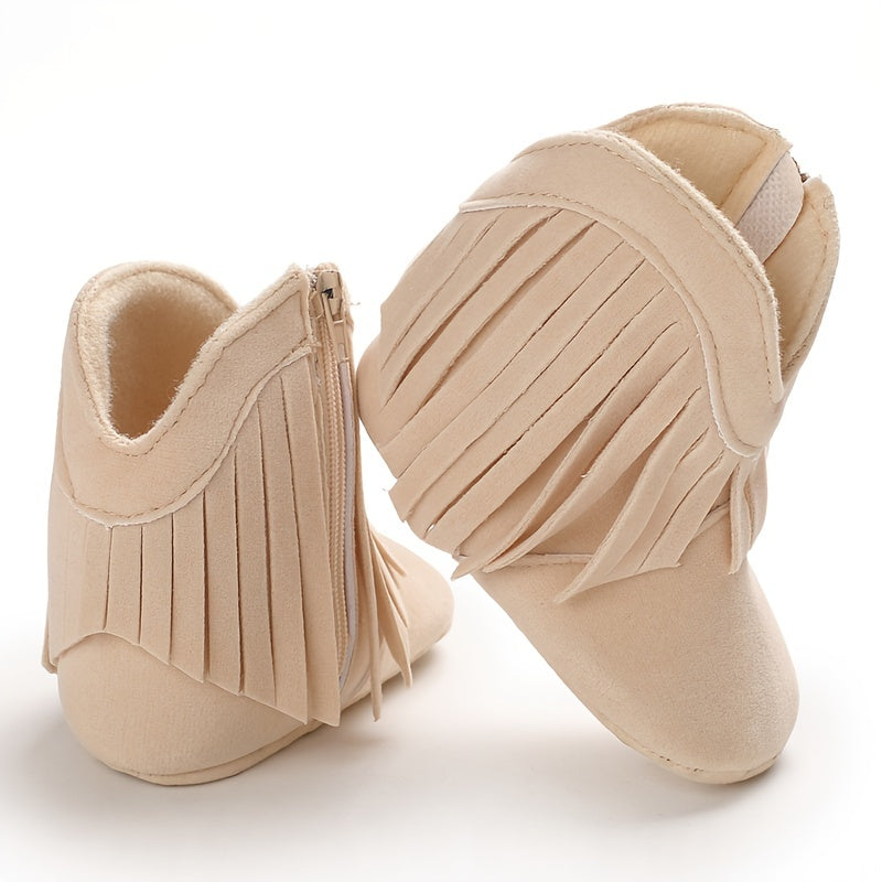 Baskets unisexes confortables pour enfants, à la mode, de couleur unie, avec pompons et fermeture éclair