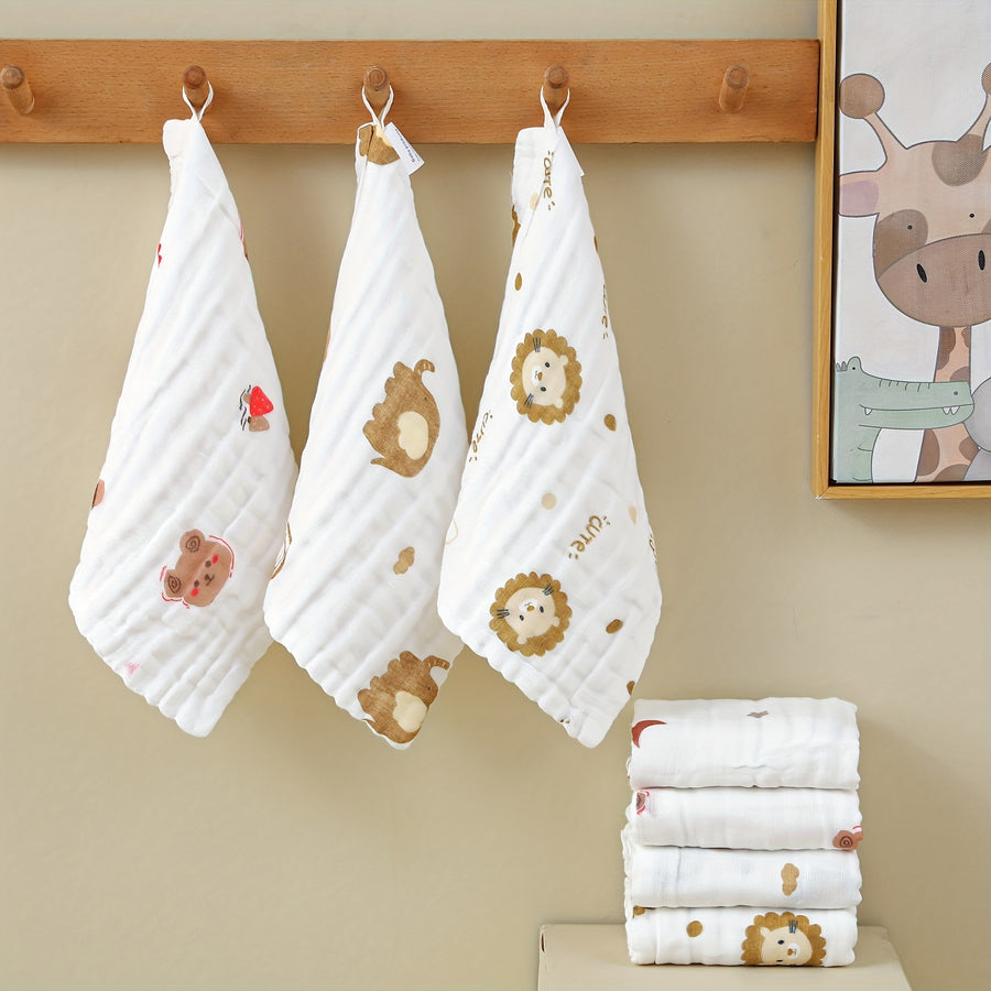 Serviette Carrée Bébé, Motif Cartoon Mignon — Monptitlou
