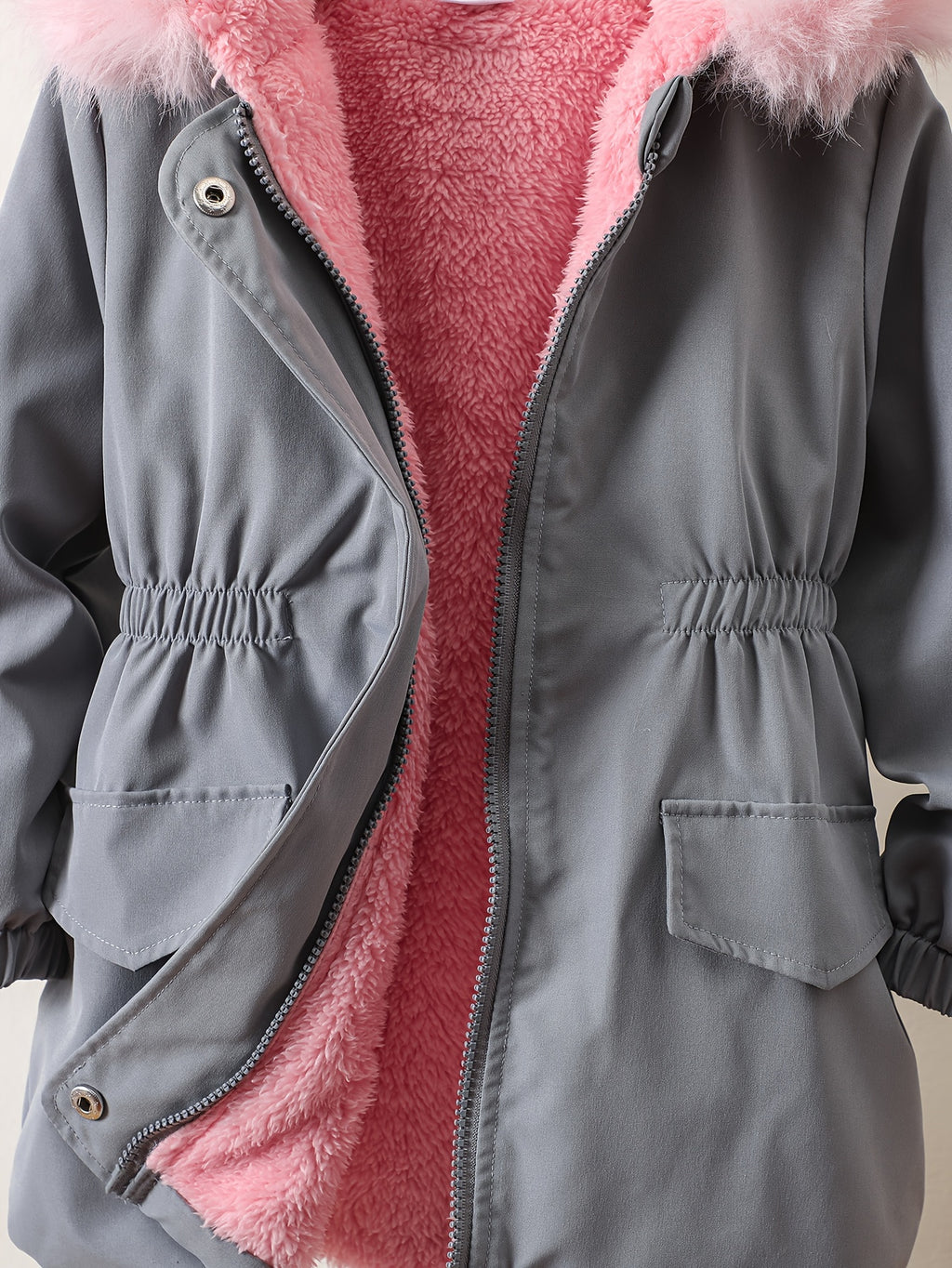 Manteau long à capuche doublé pour filles, automne hiver, décontracté