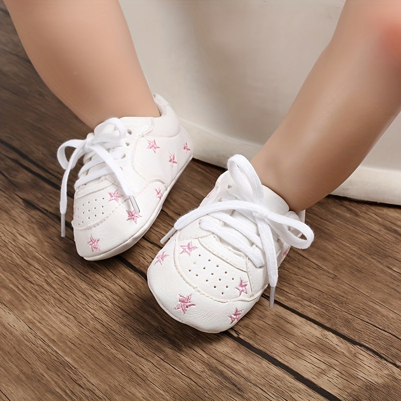 Baskets décontractées pour garçons en PU avec étoiles brodées