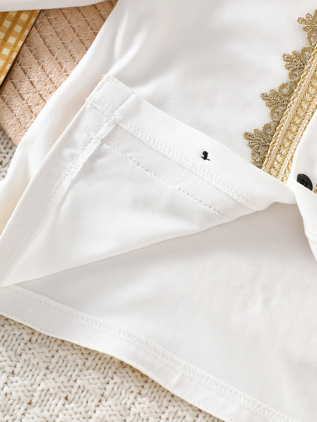 Ensemble traditionnel formel blanc pour bébé garçon moyen-oriental avec — Monptitlou