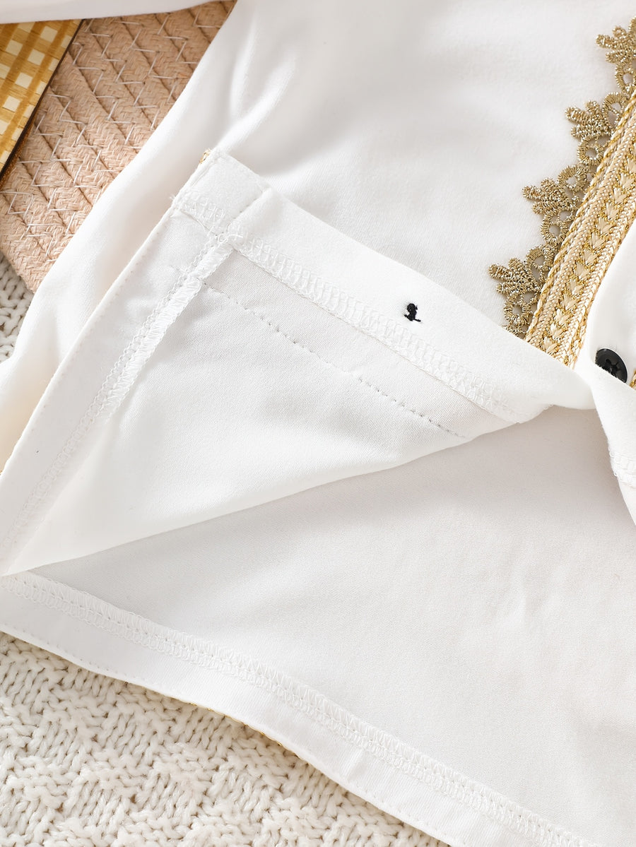 Ensemble traditionnel formel blanc pour bébé garçon moyen-oriental avec — Monptitlou