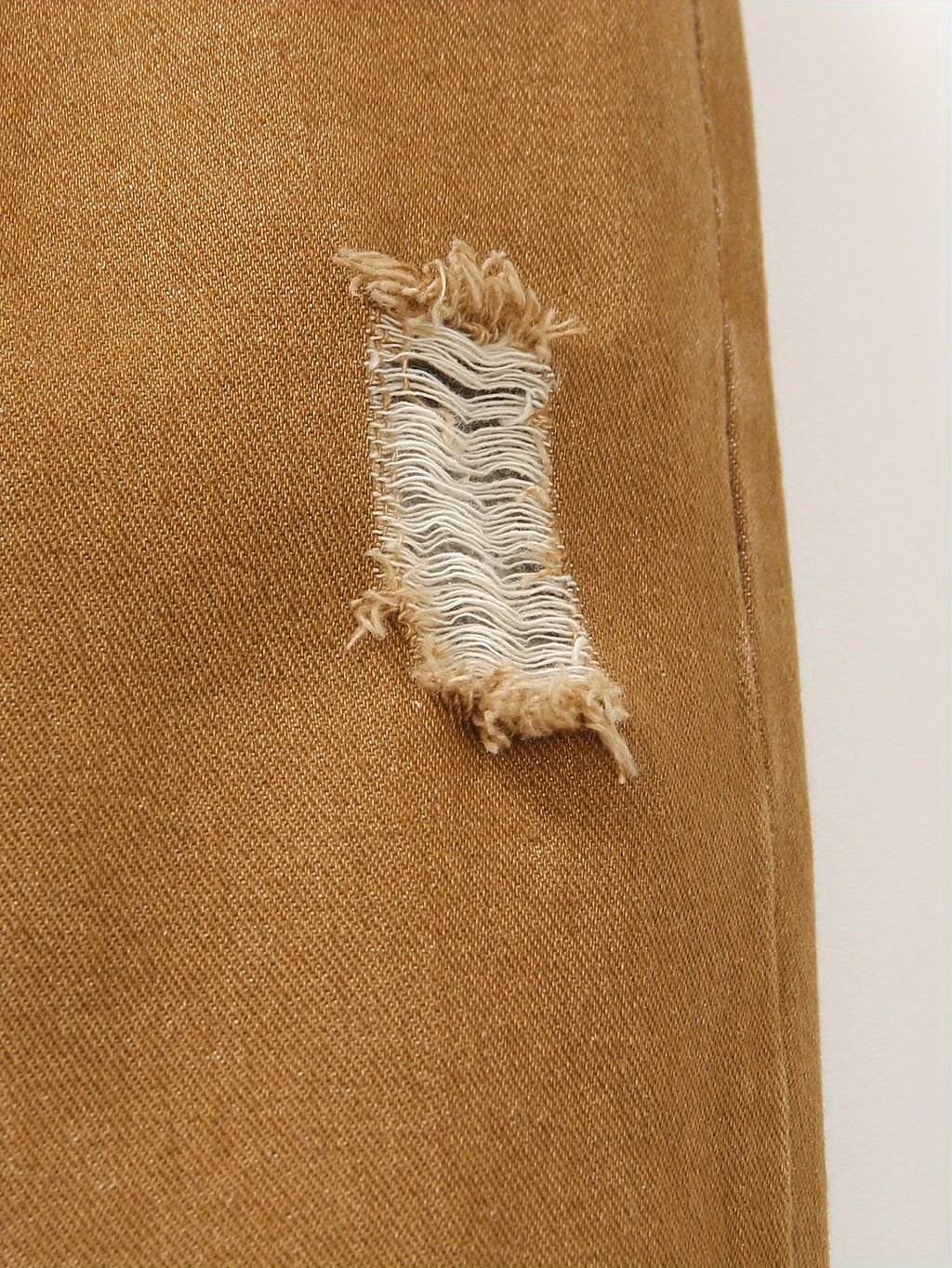Ensemble Jeans à Manches Longues et Taille Élastique Déchiré pour