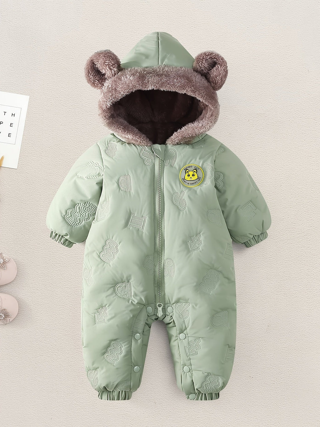 Barboteuse d'hiver pour fille, Manteau matelassé pour bébé et tout-petite fille, Veste matelassée doublée pour bébé, Gre