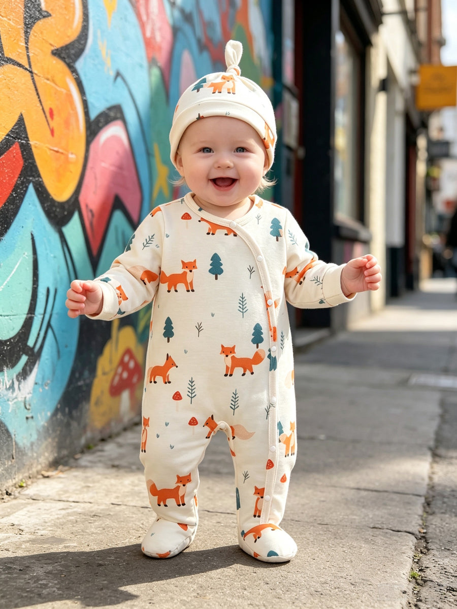 Combinaison longue manche à pieds ouverts avec chapeau — Monptitlou