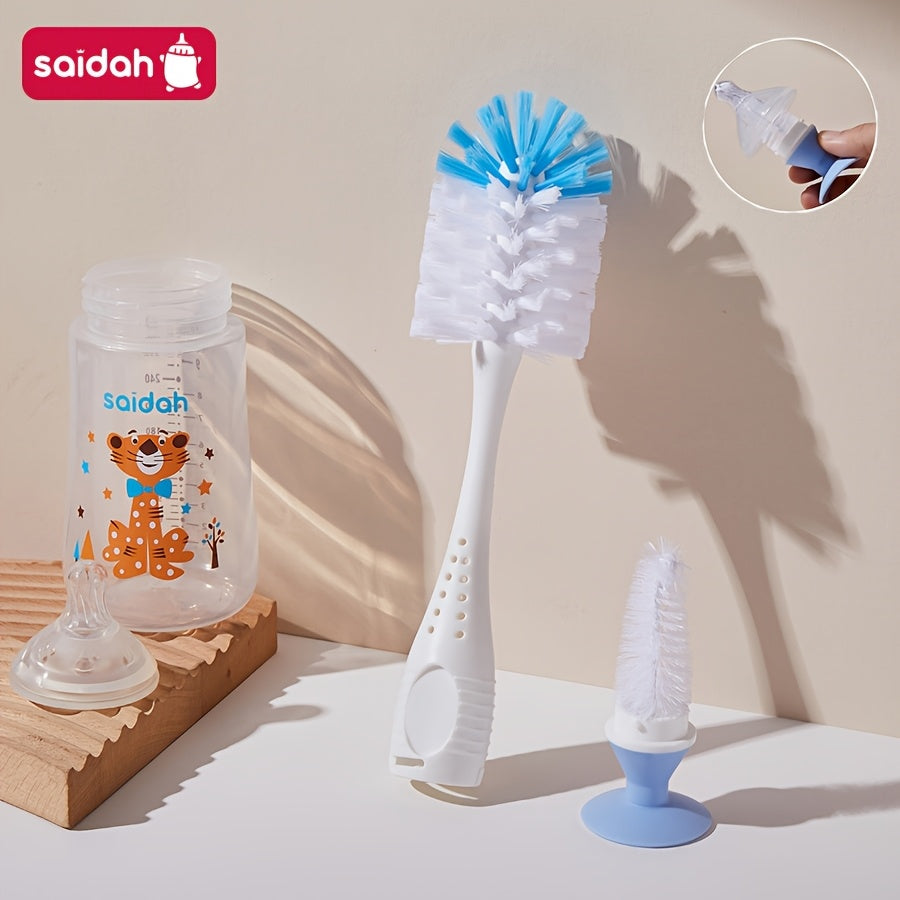 Ensemble de brosses à biberon 2-EN-1 en nylon avec brosse à tétine — Monptitlou