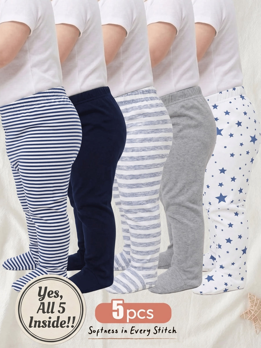 [Cadeau bébé nouveau-né] 5 pièces Pantalons longs pour bébé garçon — Monptitlou