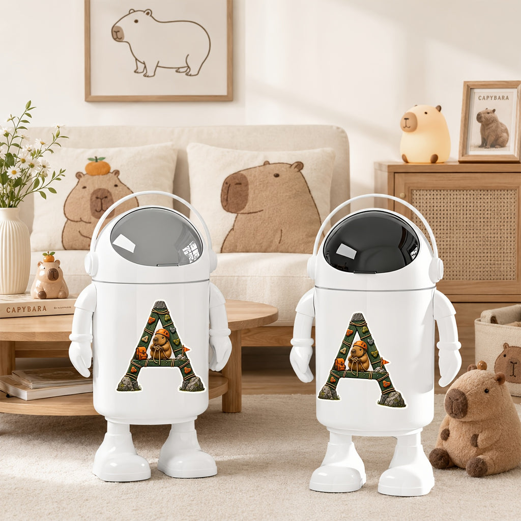 Poubelle à couches astronaute portable avec motif Q-Letter Capybara — Monptitlou