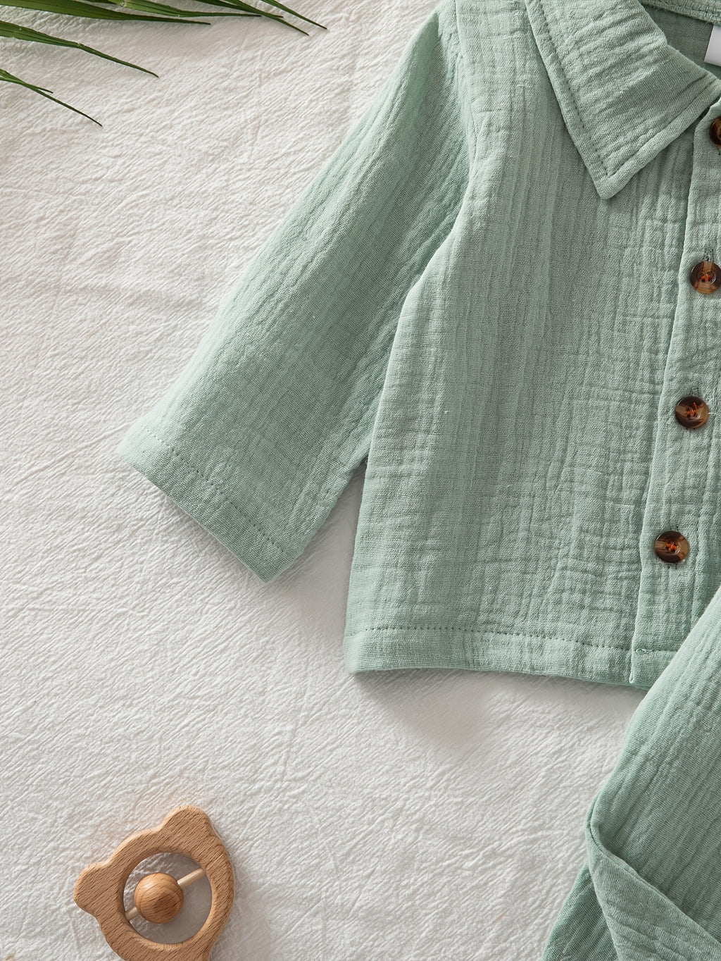 Ensemble bébé col pur longues manches et pantalon long — Monptitlou