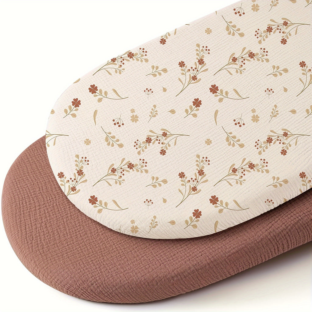Draps de berceau ajustés en mousseline pour bébé fille garçon — Monptitlou