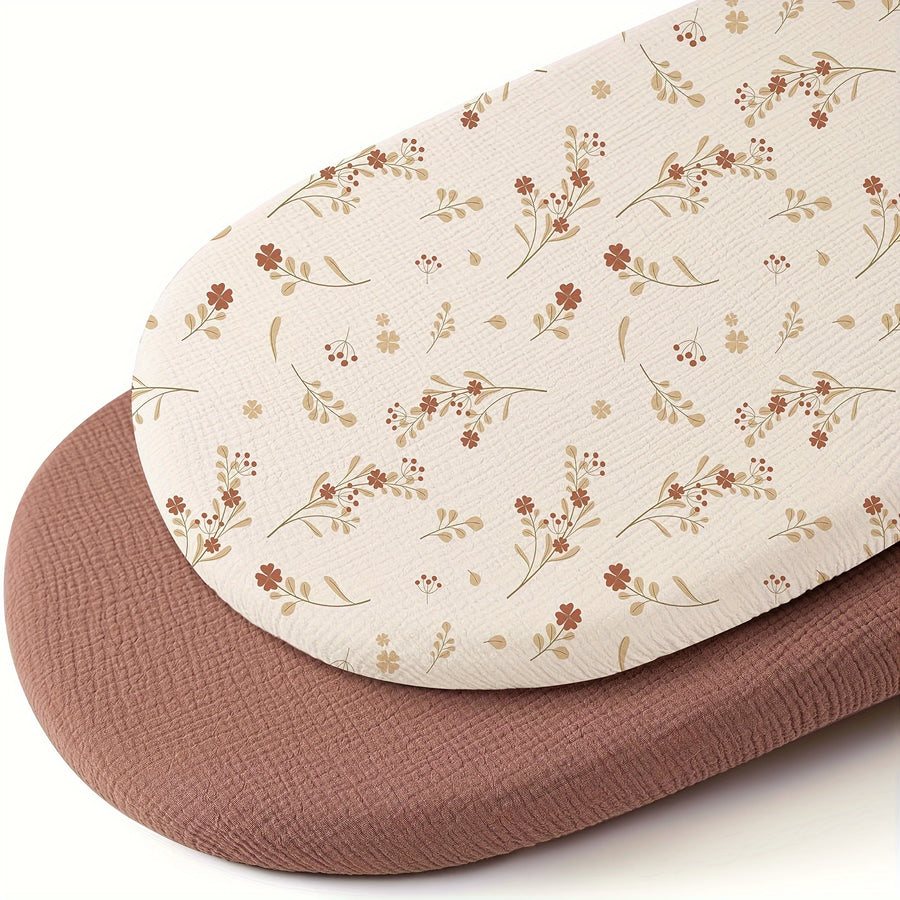 Draps de berceau ajustés en mousseline pour bébé fille garçon — Monptitlou