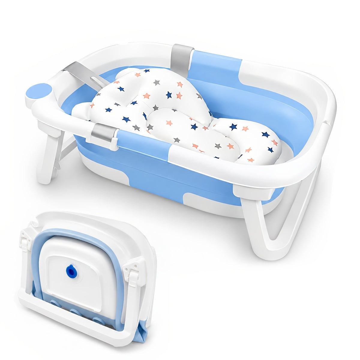 Baignoire pliable pour bébé avec coussin moelleux — Monptitlou Image