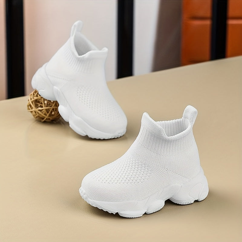 Chaussures de sport en maille respirantes pour garçons et filles, chaussures-chaussettes élastiques, style tendance tric