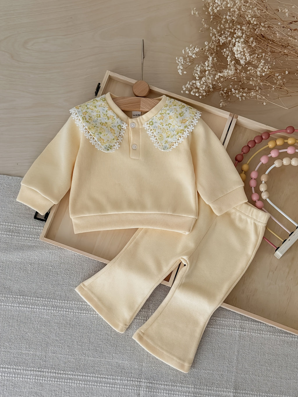 Ensemble 2 pièces pour fille printemps/automne à imprimé floral avec — Monptitlou